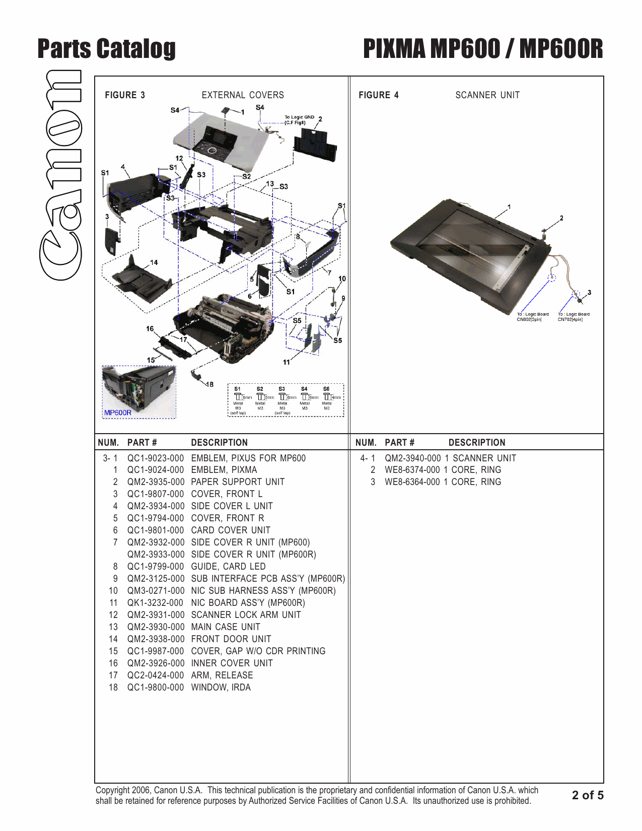 Canon PIXMA MP600 MP600R Parts Catalog Manual-3